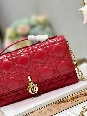 Dior S0980 Mini Miss Dior Bag Latte Cannage Lambskin Red - Default Title - View 4