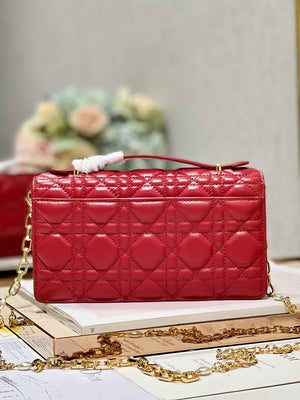 Dior S0980 Mini Miss Dior Bag Latte Cannage Lambskin Red - Default Title - View 5