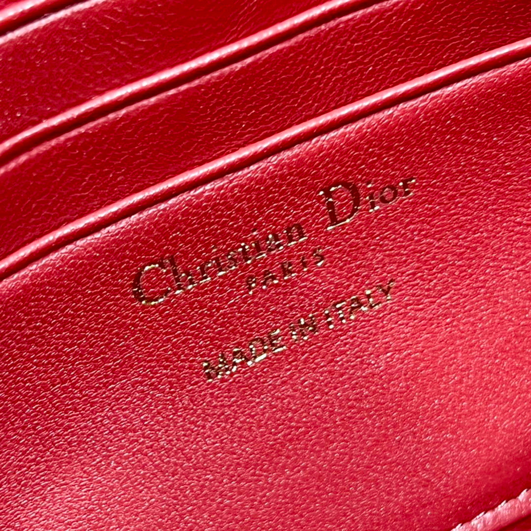 Dior S0980 Mini Miss Dior Bag Latte Cannage Lambskin Red