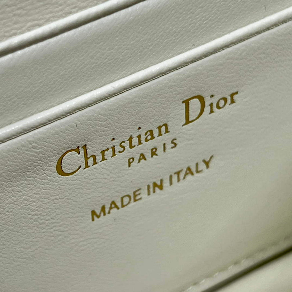 Dior S0980 Mini Miss Dior Bag Latte Cannage Lambskin White