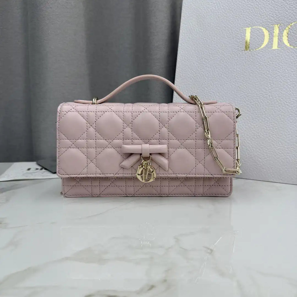 Dior S0984 My Dior Mini Bag Rose Soupir Cannage Lambskin