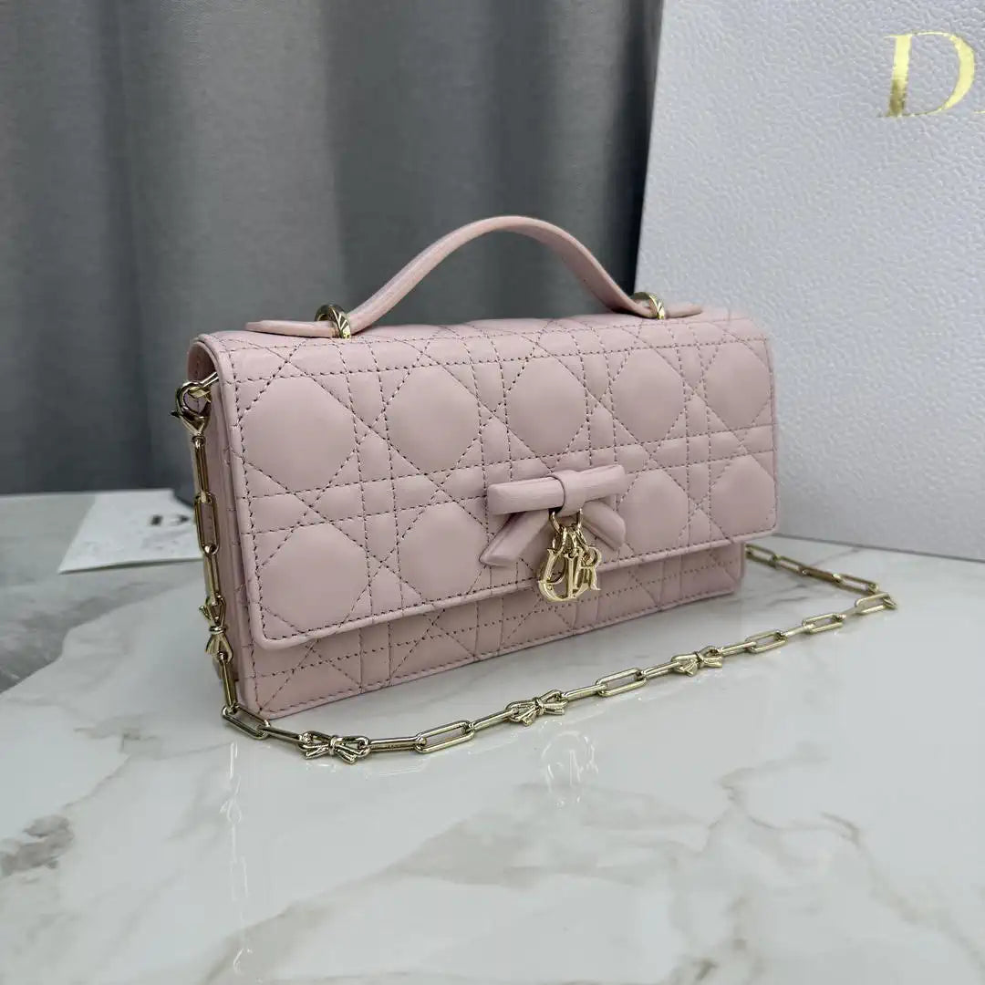 Dior S0984 My Dior Mini Bag Rose Soupir Cannage Lambskin