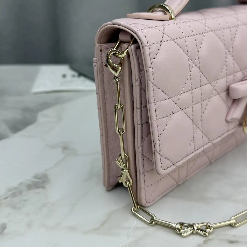 Dior S0984 My Dior Mini Bag Rose Soupir Cannage Lambskin