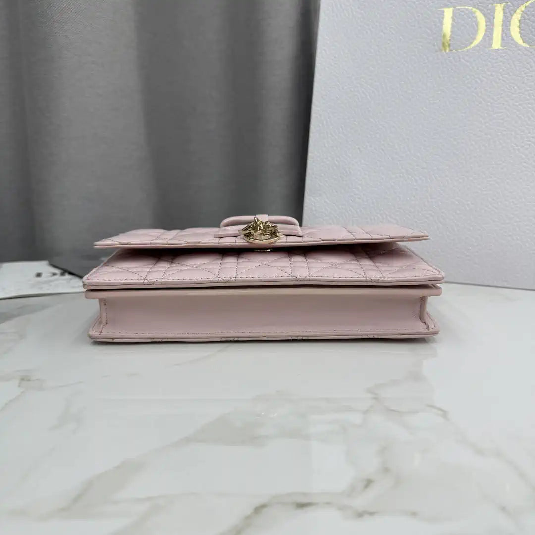 Dior S0984 My Dior Mini Bag Rose Soupir Cannage Lambskin