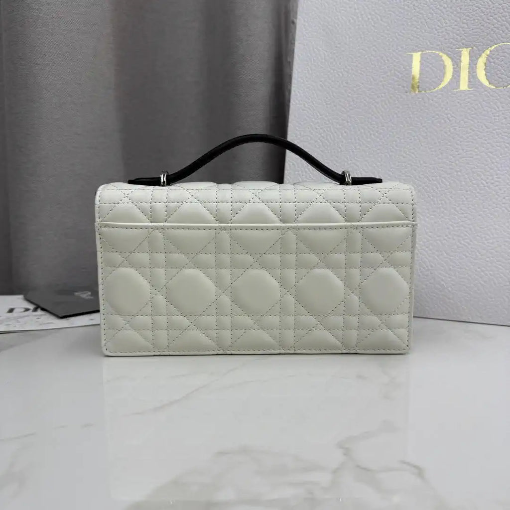 Dior S0984 My Dior Mini White Cannage Lambskin Black Bow