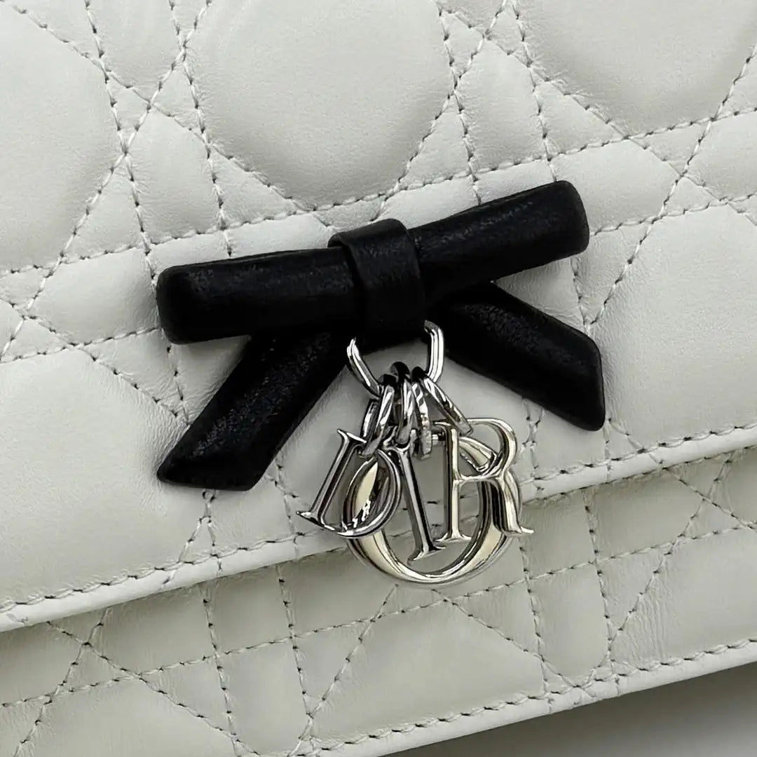 Dior S0984 My Dior Mini White Cannage Lambskin Black Bow