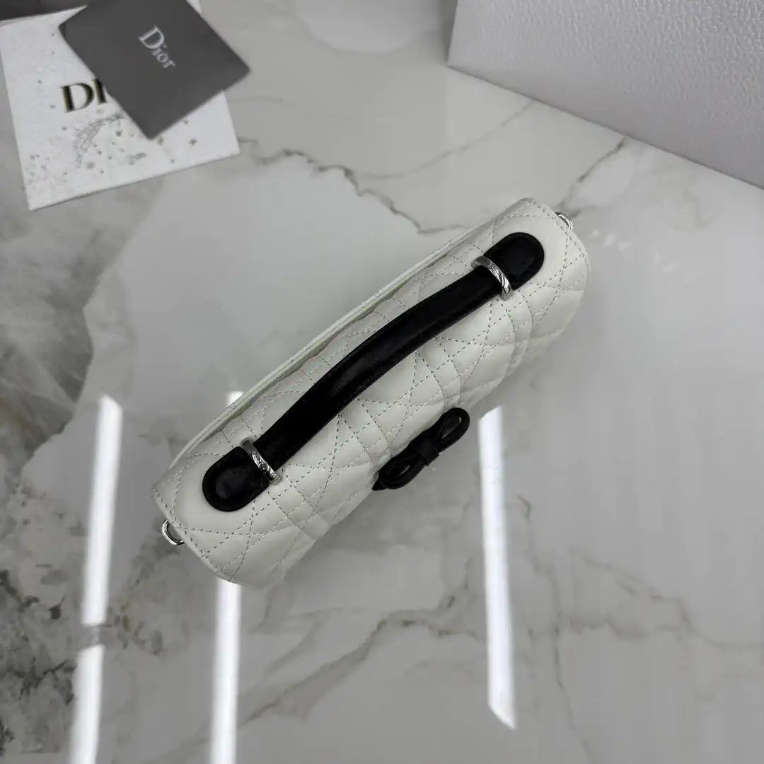 Dior S0984 My Dior Mini White Cannage Lambskin Black Bow