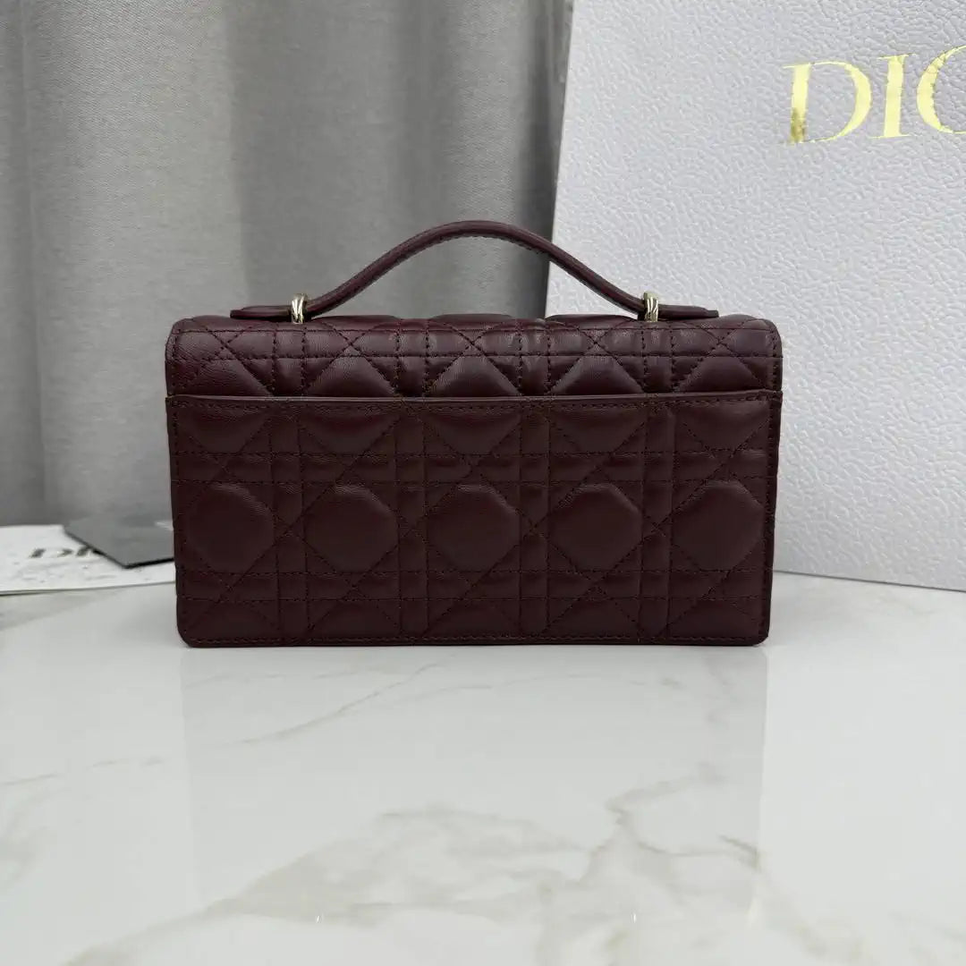 Dior S0984 My Dior Mini Bag Wine Red Cannage Lambskin