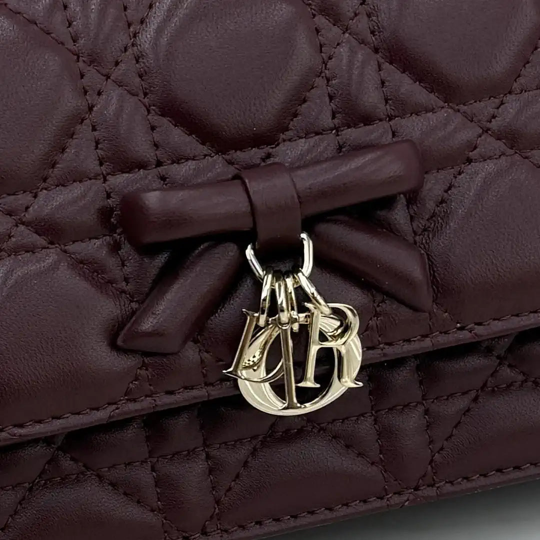 Dior S0984 My Dior Mini Bag Wine Red Cannage Lambskin
