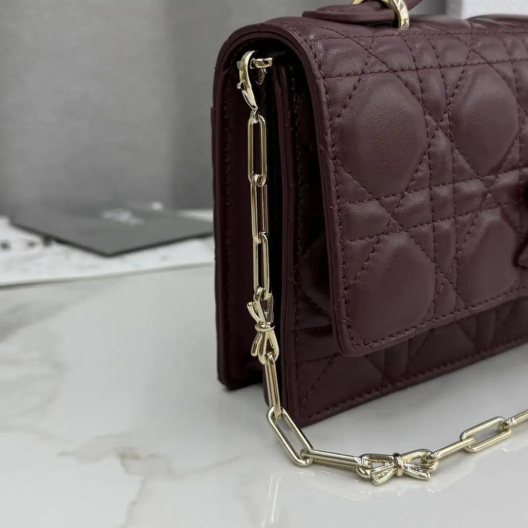 Dior S0984 My Dior Mini Bag Wine Red Cannage Lambskin