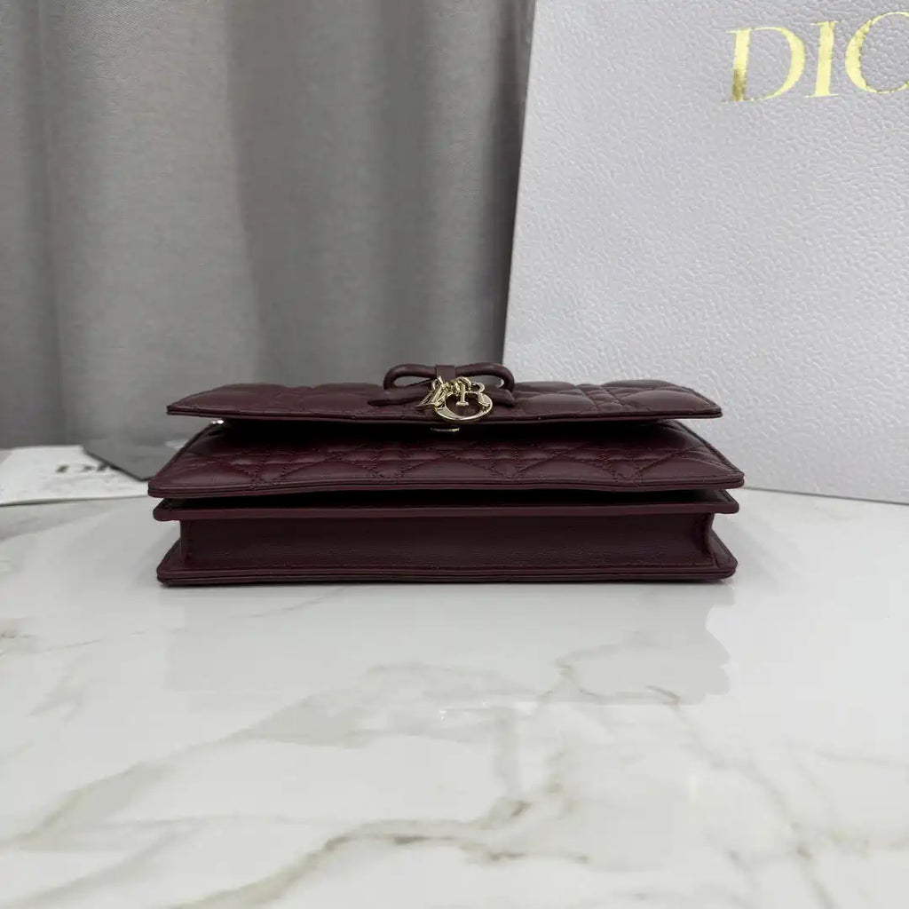 Dior S0984 My Dior Mini Bag Wine Red Cannage Lambskin