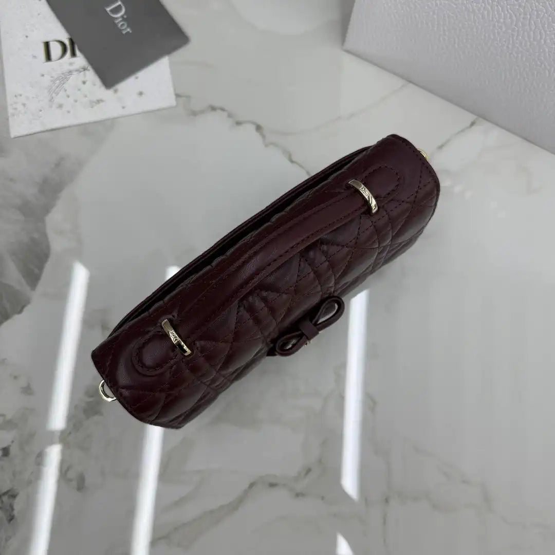 Dior S0984 My Dior Mini Bag Wine Red Cannage Lambskin