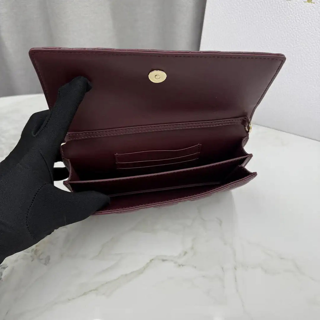 Dior S0984 My Dior Mini Bag Wine Red Cannage Lambskin