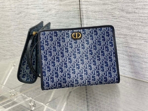 Dior S2107 30 Montaigne Dea Pouch Blue Denim Dior Oblique Jacquard M2022 - Default Title - View 1