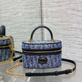 Dior S2332 30 Montaigne Mini Vanity Case Blue Dior Oblique Jacquard M2032 - Default Title - View 1