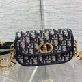 Dior S2350 30 Montaigne Avenue Double Carry East-West Mini Bag Blue Dior Oblique Jacquard - Default Title - View 1