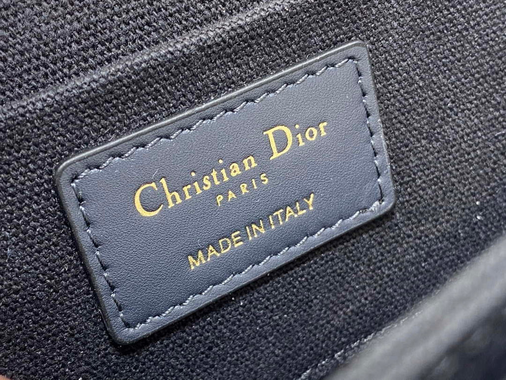 Dior S2350 30 Montaigne Avenue Double Carry East-West Mini Bag Blue Dior Oblique Jacquard