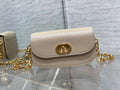 Dior S2350 30 Montaigne Avenue Double Carry East-West Mini Bag Apricot Ribbed Calfskin