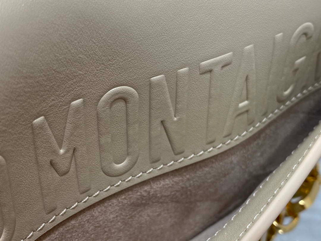 Dior S2350 30 Montaigne Avenue Double Carry East-West Mini Bag Apricot Ribbed Calfskin