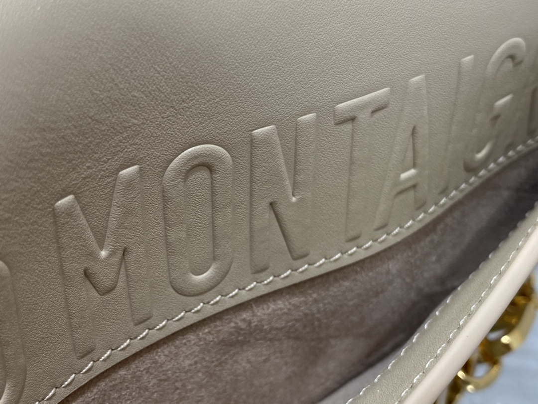 Dior S2350 30 Montaigne Avenue Double Carry East-West Mini Bag Apricot Ribbed Calfskin