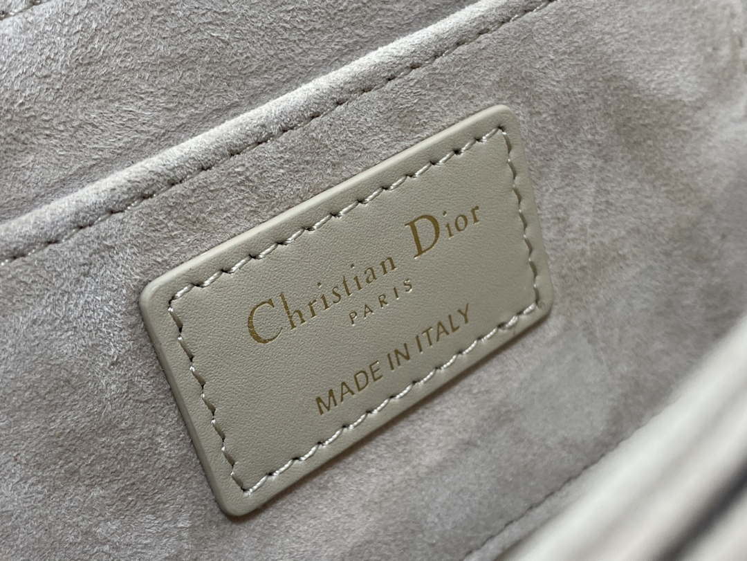Dior S2350 30 Montaigne Avenue Double Carry East-West Mini Bag Apricot Ribbed Calfskin