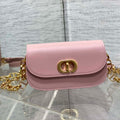 Dior S2350 30 Montaigne Avenue Double Carry East-West Mini Bag Pink Ribbed Calfskin - Default Title - View 1