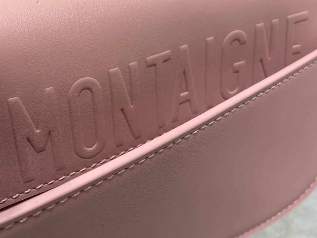 Dior S2350 30 Montaigne Avenue Double Carry East-West Mini Bag Pink Ribbed Calfskin