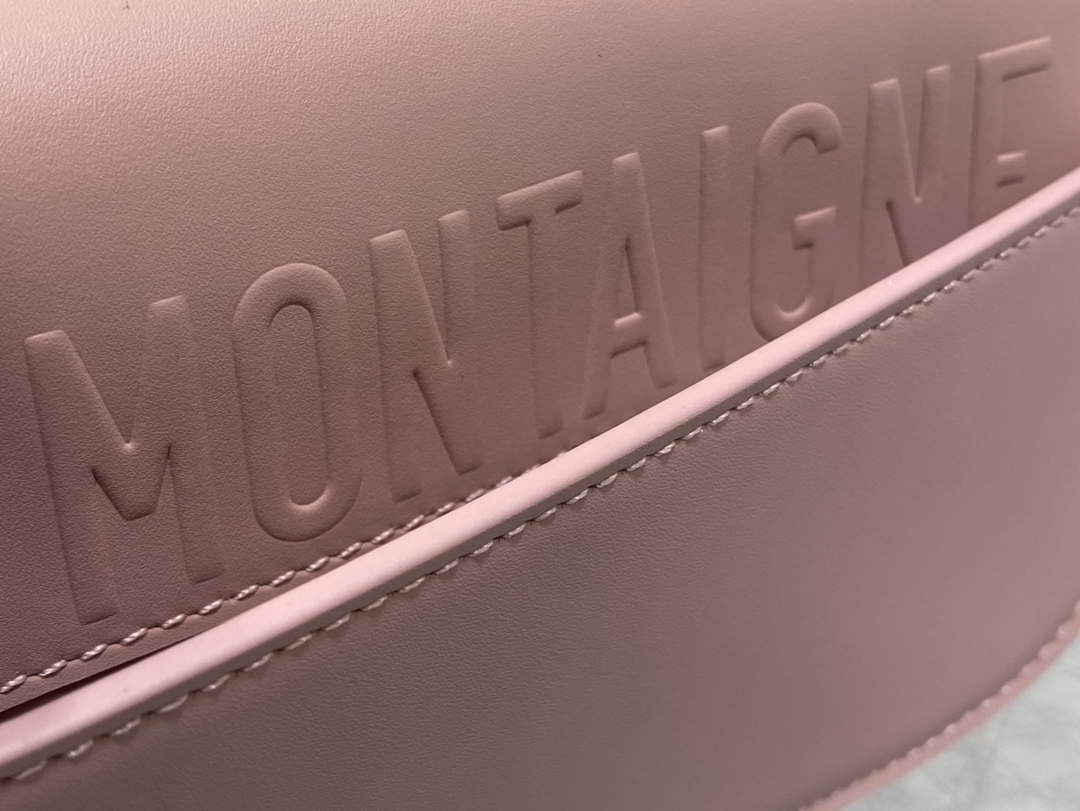 Dior S2350 30 Montaigne Avenue Double Carry East-West Mini Bag Pink Ribbed Calfskin