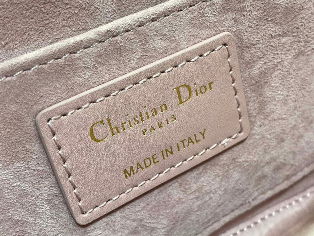 Dior S2350 30 Montaigne Avenue Double Carry East-West Mini Bag Pink Ribbed Calfskin