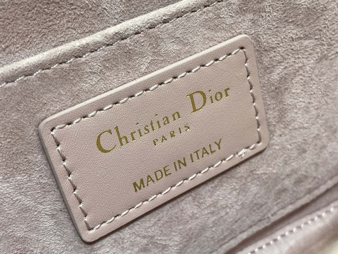 Dior S2350 30 Montaigne Avenue Double Carry East-West Mini Bag Pink Ribbed Calfskin