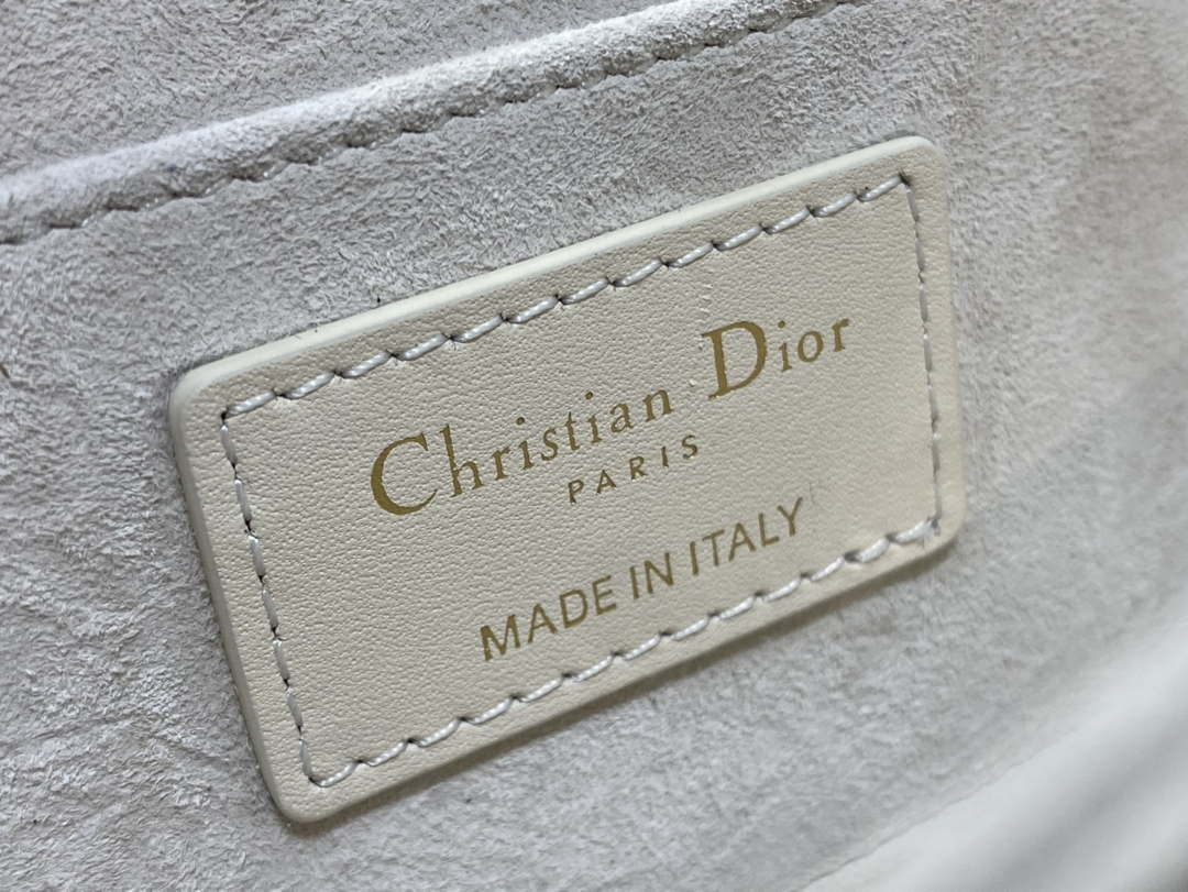 Dior S2350 30 Montaigne Avenue Double Carry East-West Mini Bag White Ribbed Calfskin