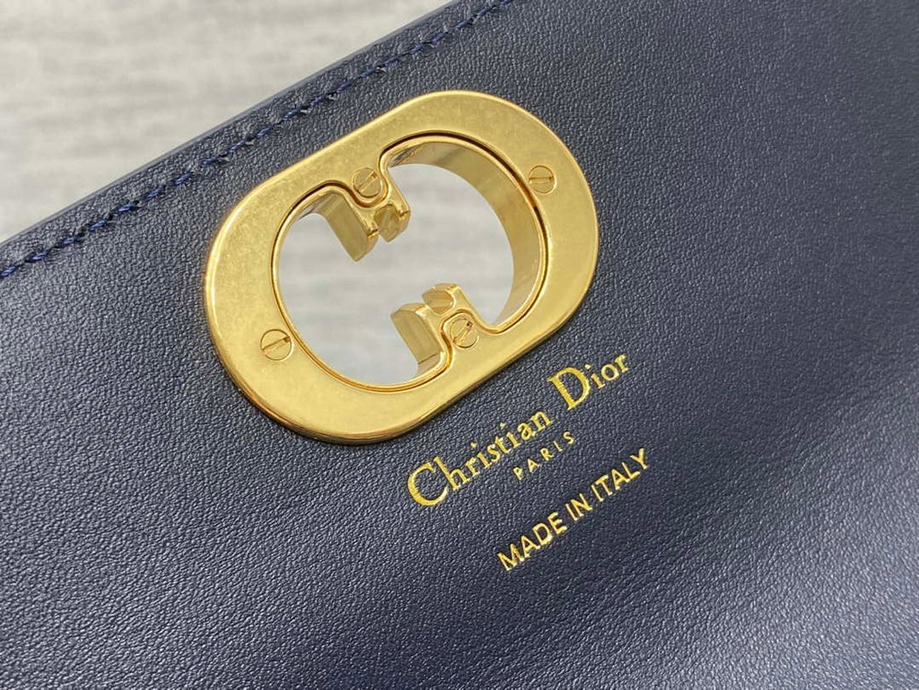 Dior S2350 30 Montaigne Avenue East-West Double Carry Mini Bag Blue Oblique Jacquard
