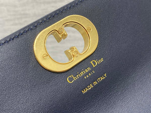 Dior S2350 30 Montaigne Avenue East-West Double Carry Mini Bag Blue Oblique Jacquard - Default Title - View 9