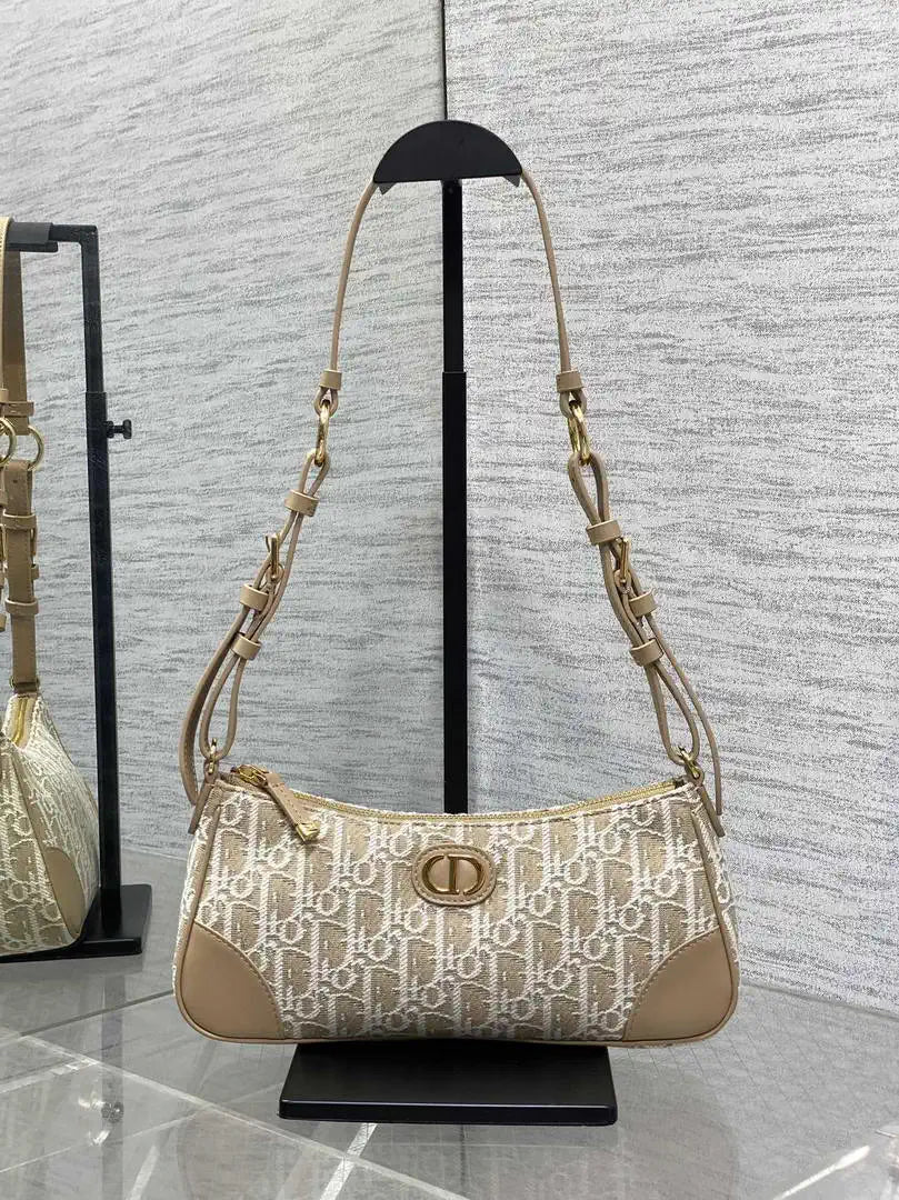 Dior S2398 30 Montaigne Wanderlust Mini Bag Beige Dior Oblique Jacquard and Smooth Calfskin