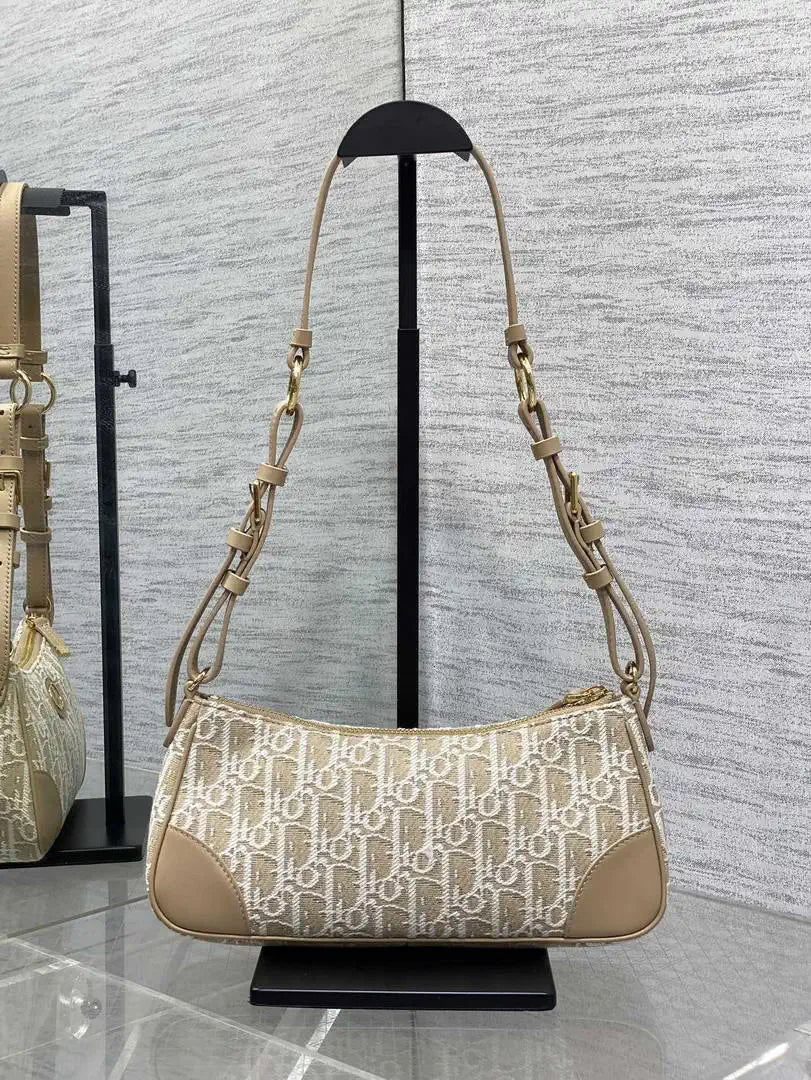 Dior S2398 30 Montaigne Wanderlust Mini Bag Beige Dior Oblique Jacquard and Smooth Calfskin