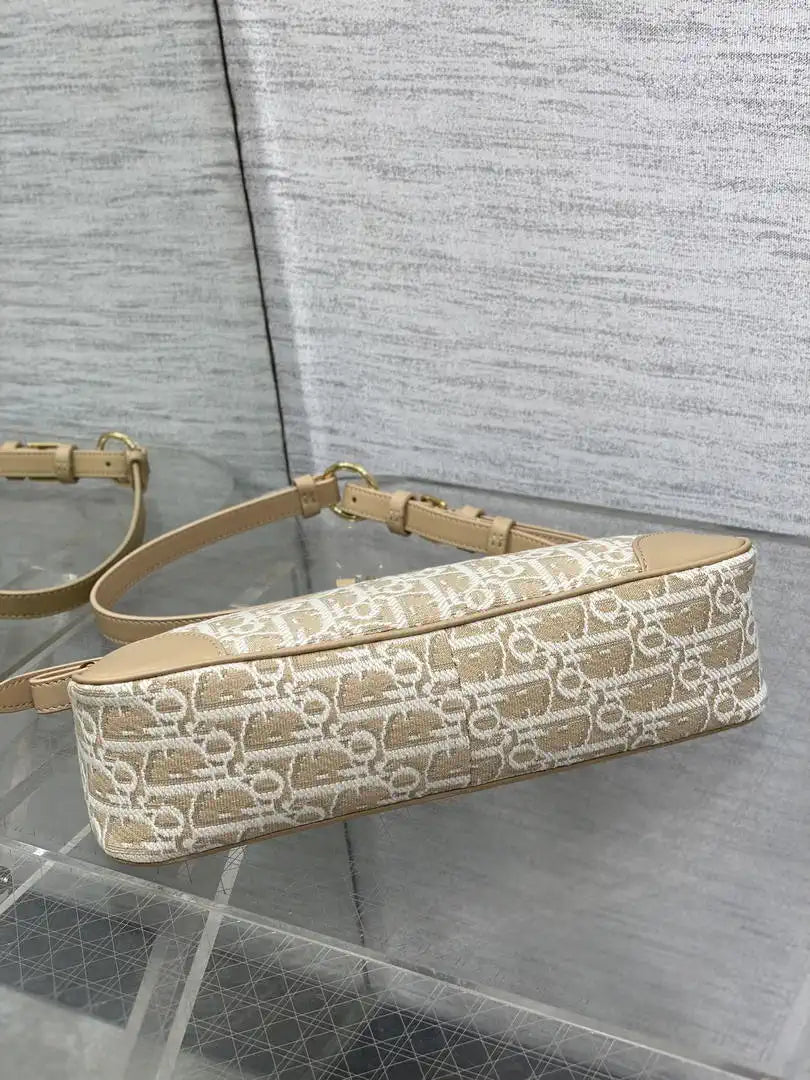 Dior S2398 30 Montaigne Wanderlust Mini Bag Beige Dior Oblique Jacquard and Smooth Calfskin