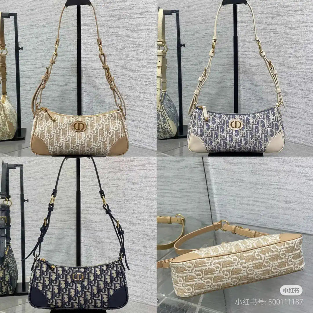 Dior S2398 30 Montaigne Wanderlust Mini Bag Blue Dior Oblique Jacquard and Smooth Calfskin