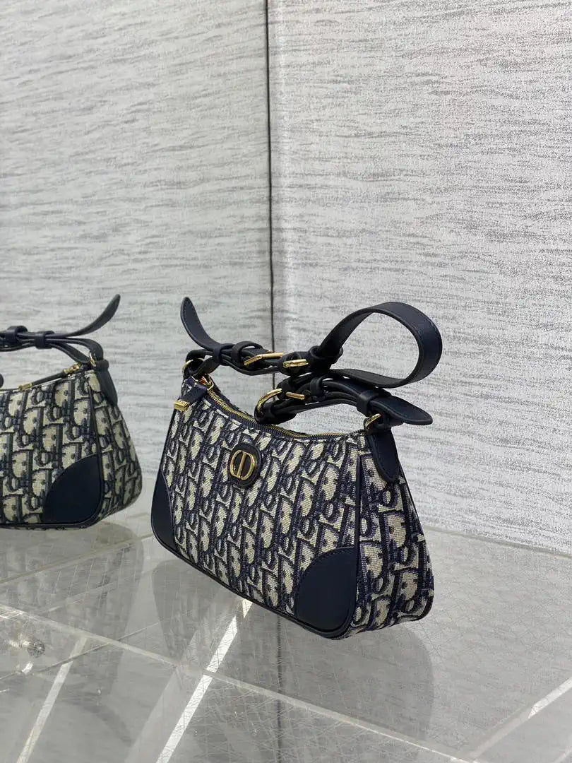 Dior S2398 30 Montaigne Wanderlust Mini Bag Blue Dior Oblique Jacquard and Smooth Calfskin