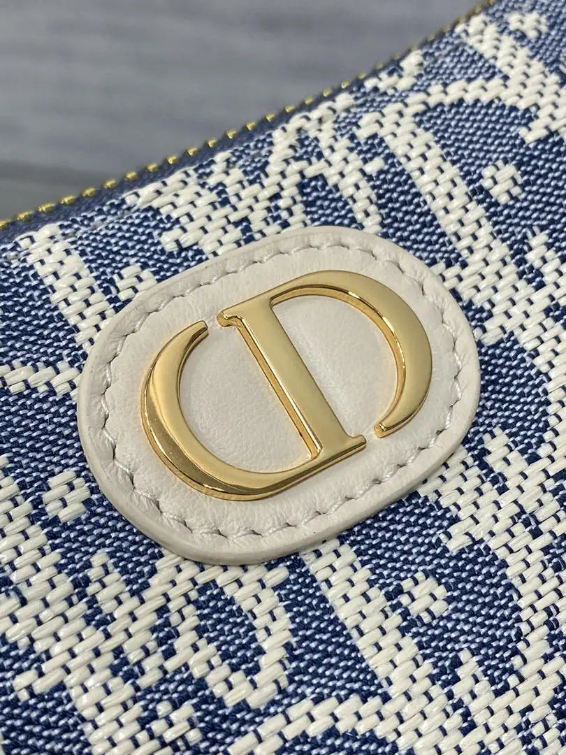 Dior S2398 30 Montaigne Wanderlust Mini Bag Ligth Blue Dior Oblique Jacquard and Smooth Calfskin