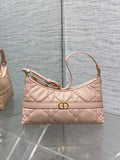 Dior S5232 Miss Caro Diorling Mini Bag with Chain Pink Macrocannage Lambskin