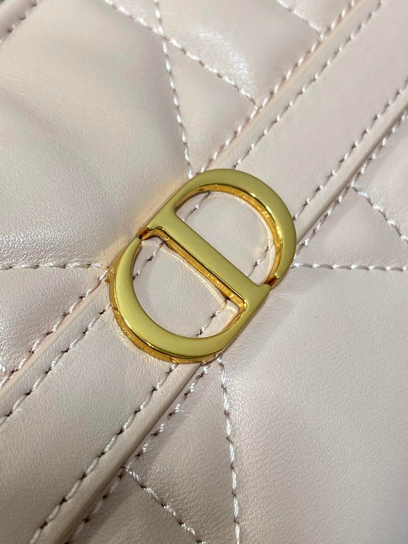 Dior S5232 Miss Caro Diorling Mini Bag with Chain Pink Macrocannage Lambskin