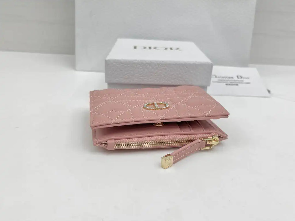 Dior S4208 Dior Caro Dahlia Wallet Macaron Pink Cannage Lambskin with Heart Motif