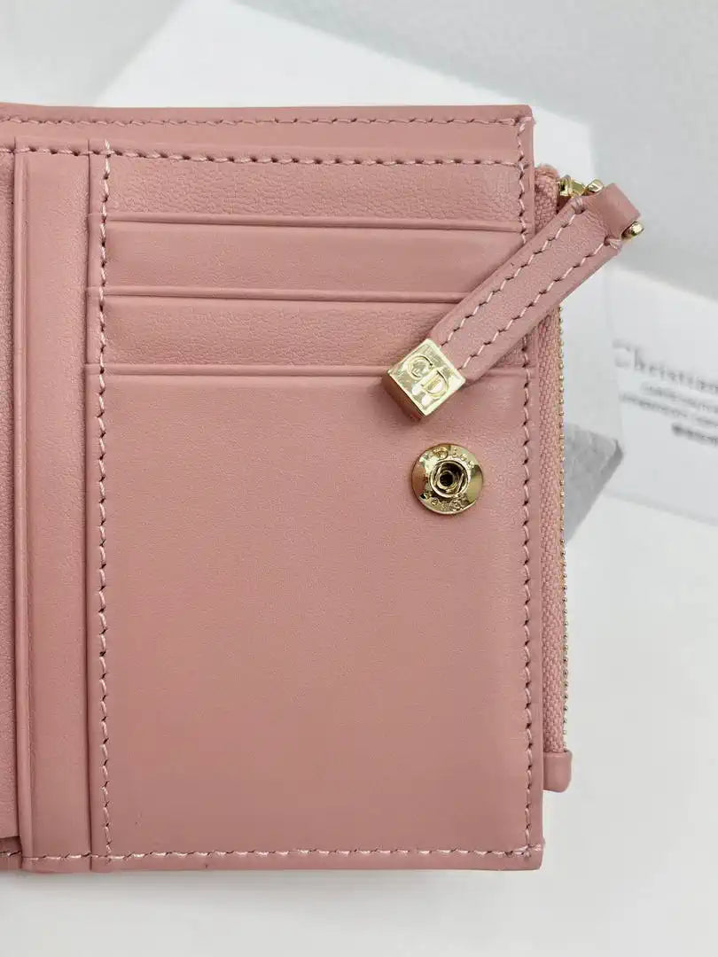 Dior S4208 Dior Caro Dahlia Wallet Macaron Pink Cannage Lambskin with Heart Motif