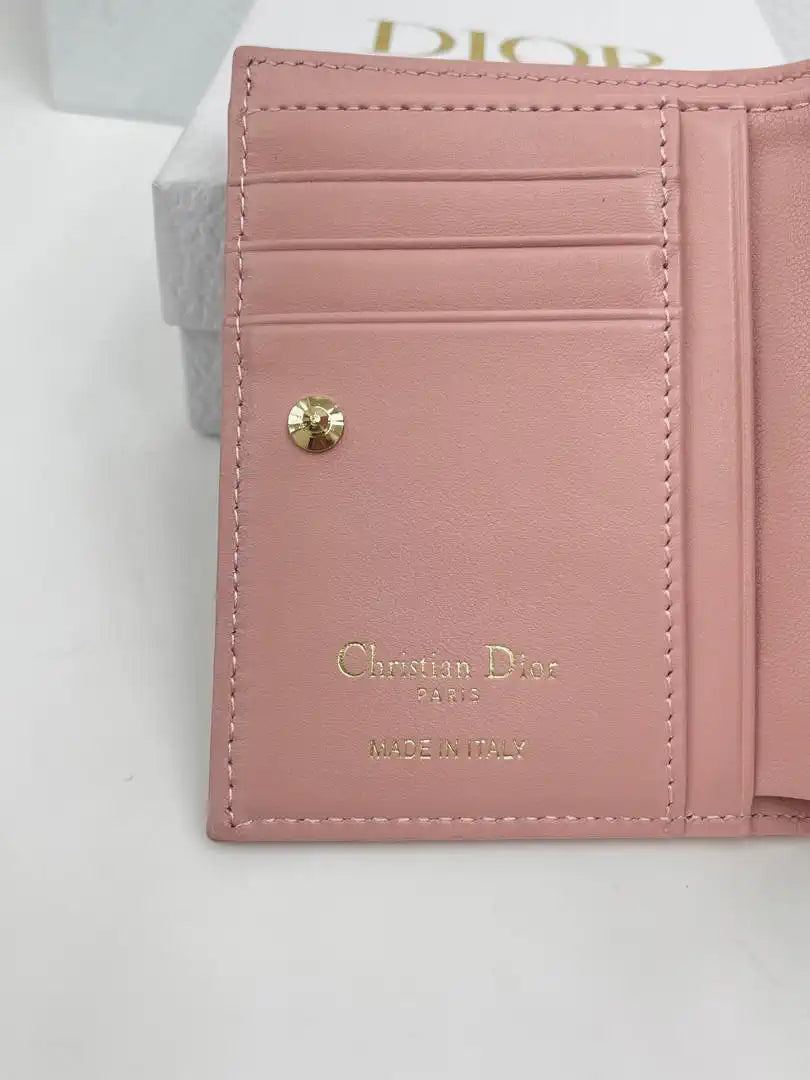 Dior S4208 Dior Caro Dahlia Wallet Macaron Pink Cannage Lambskin with Heart Motif