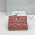 Dior S4208 Dior Caro Dahlia Wallet Macaron Rose Red Cannage Lambskin with Heart Motif