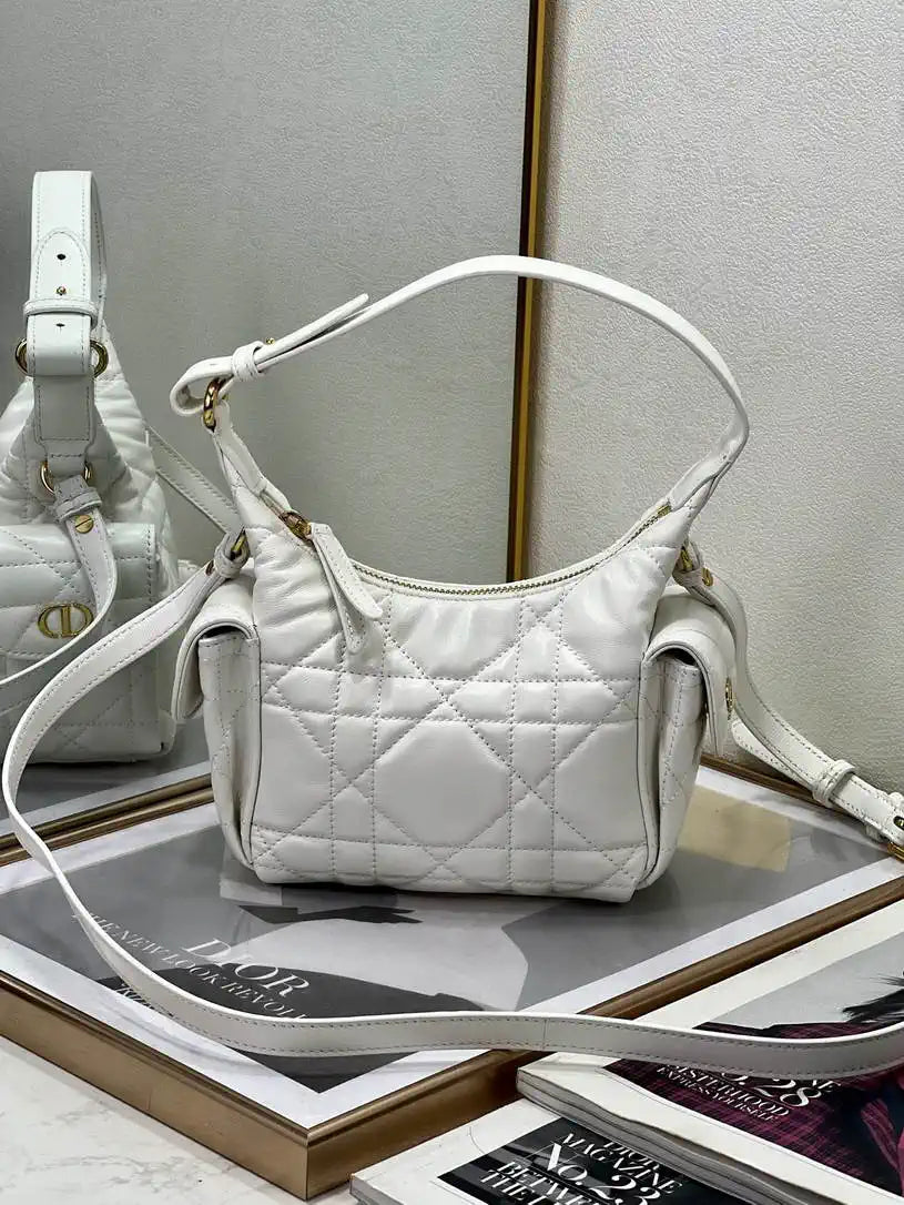 Dior S4312 D-Dream Mini Bag White Macrocannage Lambskin