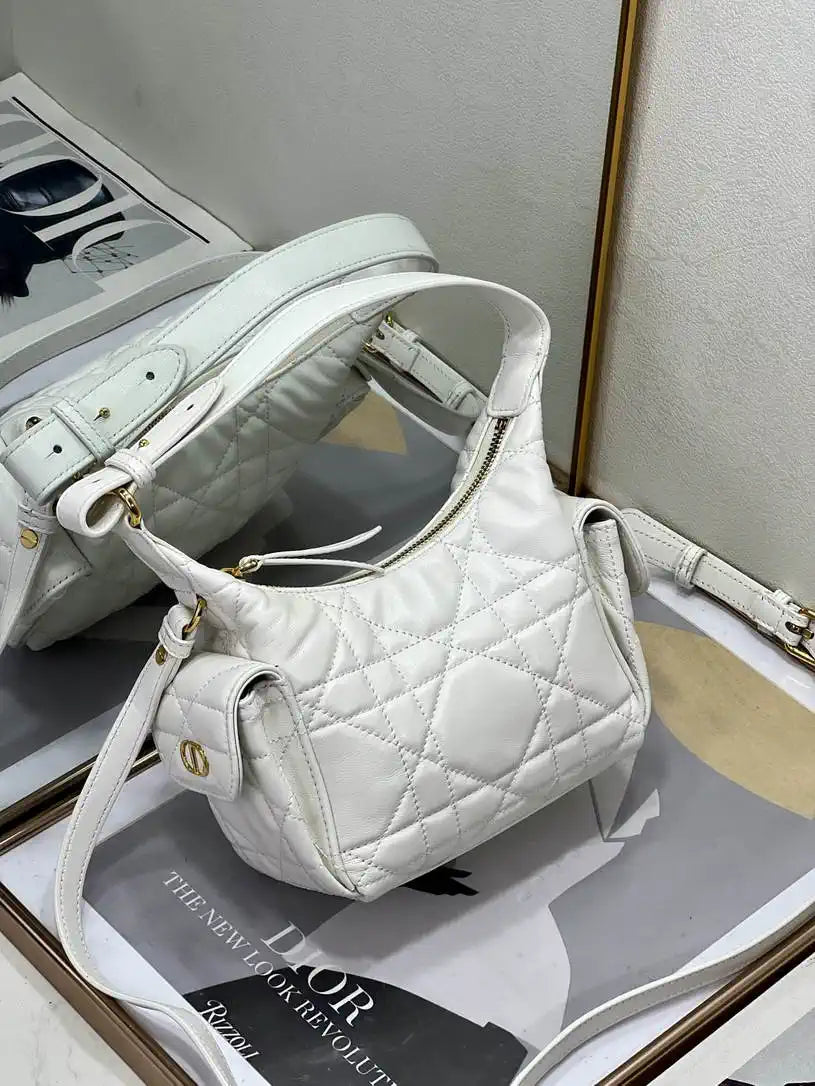 Dior S4312 D-Dream Mini Bag White Macrocannage Lambskin