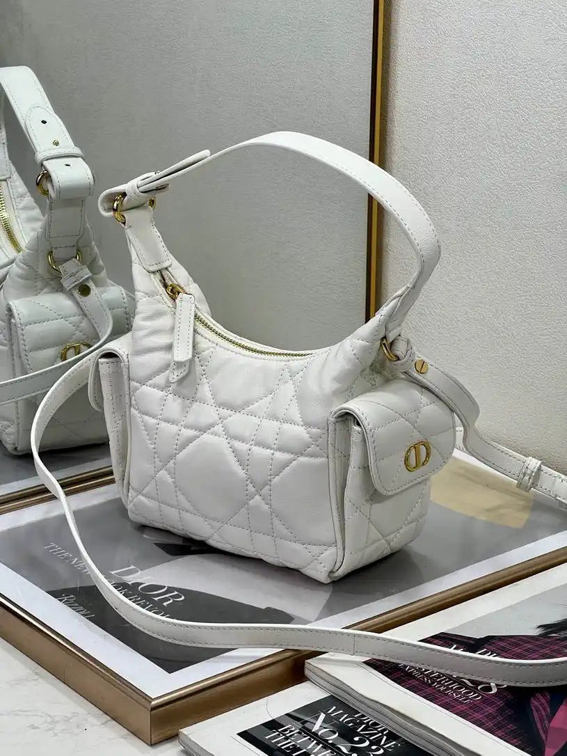 Dior S4312 D-Dream Mini Bag White Macrocannage Lambskin
