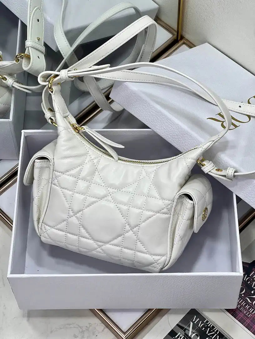Dior S4312 D-Dream Mini Bag White Macrocannage Lambskin