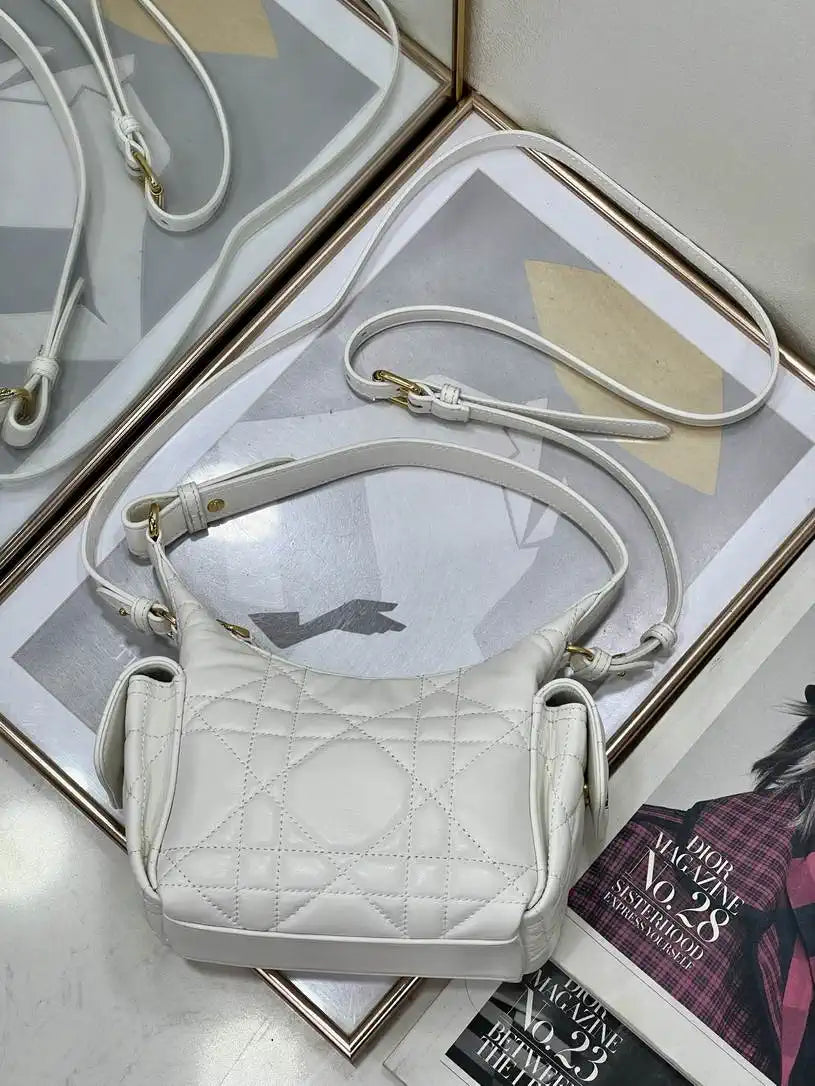Dior S4312 D-Dream Mini Bag White Macrocannage Lambskin